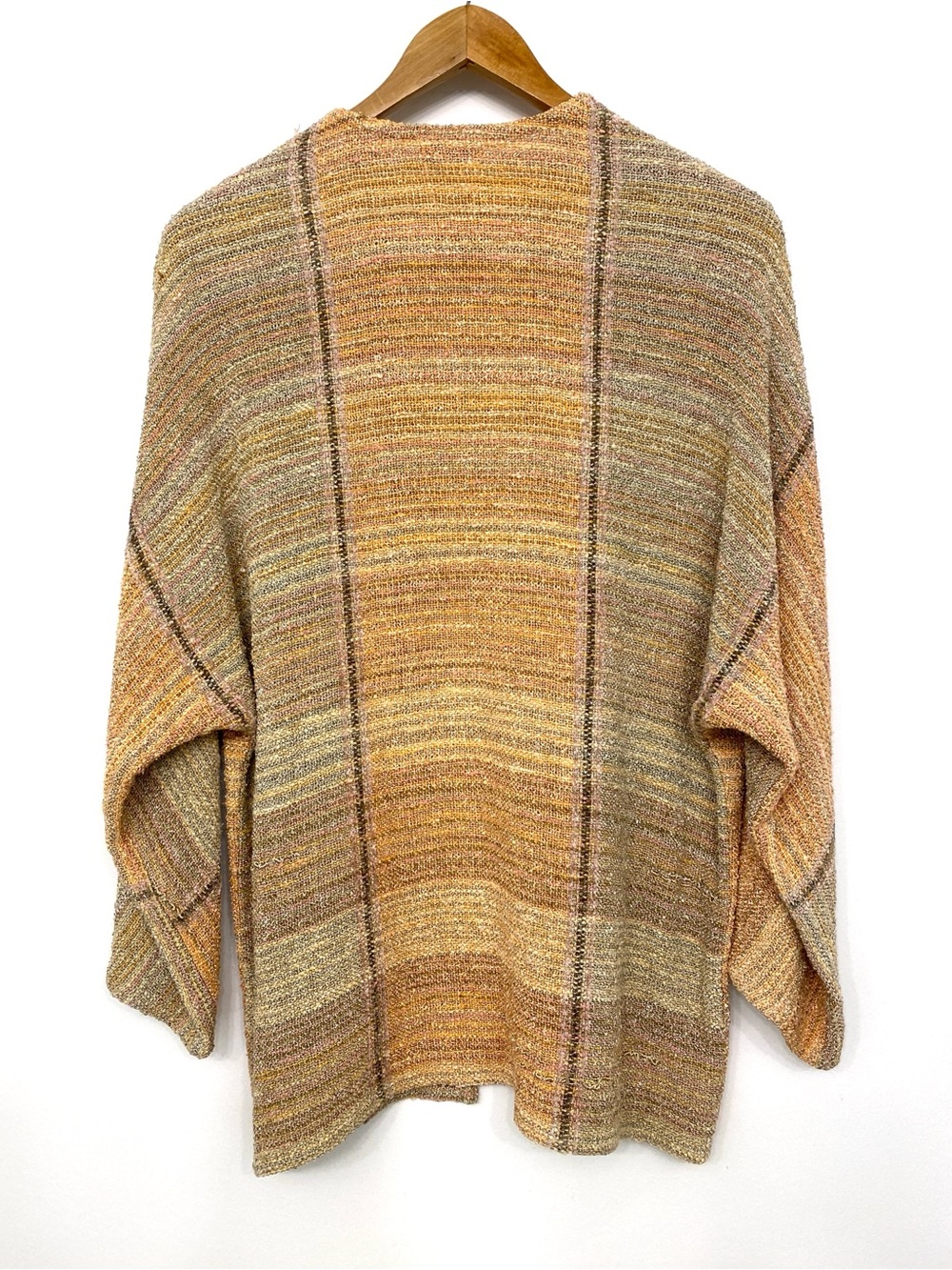Vintage Zonda Nellis Open Cardigan Multicolour Woven Artisanal Knit S/M Boho - Picture 7 of 14